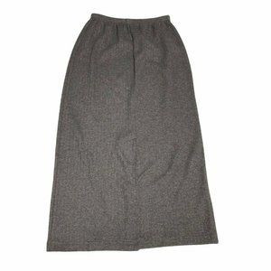 Bobbie Brooks Womens Small Stretch Charcoal Full Length Skirt Back Slit